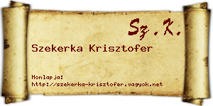 Szekerka Krisztofer névjegykártya