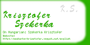 krisztofer szekerka business card